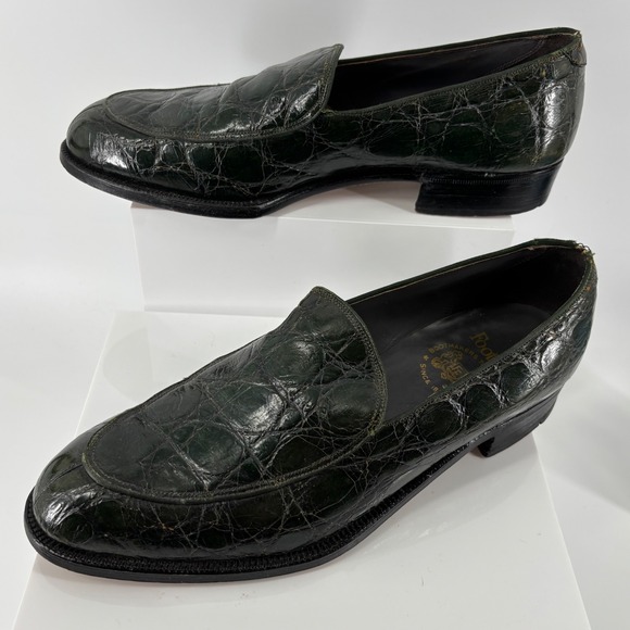 FootJoy Other - Vintage FootJoy Genuine Alligator Crocodile Loafer Green Exotic Leather Men 10.5